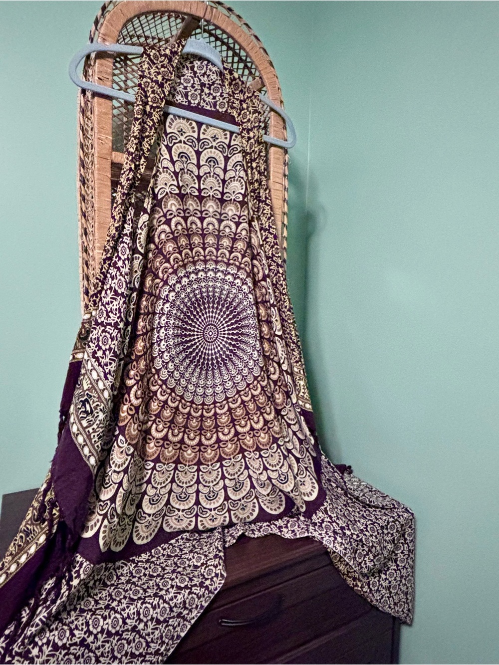 Medallion Print Sleeveless Duster | Fringe | One Size